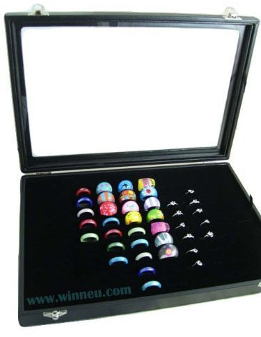 Samt Ohrringdisplay Ringdisplay Ringbox Ringschachtel für 100 Ringe