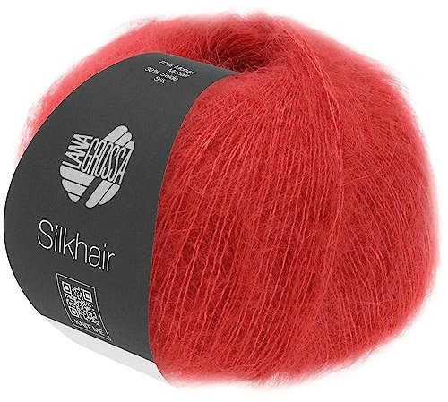 LANA GROSSA Silkhair | Feines Lace-Garn aus Superkid Mohair mit Seide | Handstrickgarn aus 70% Mohair (Superkid) & 30% Seide | 25g Wolle zum Stricken & Häkeln | 210m Garn FB 8