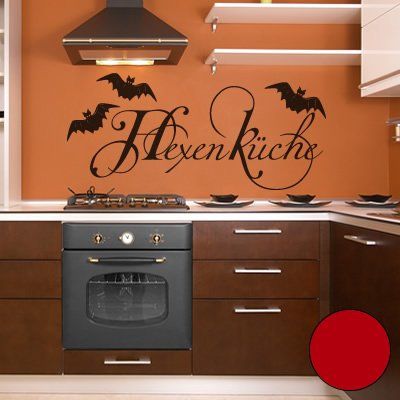Klebesüchtig A243 Wandtattoo Hexenküche 80cm x 36cm rot Dekoration - Bad - Wohnzimmer - Aufkleber - Wandsticker