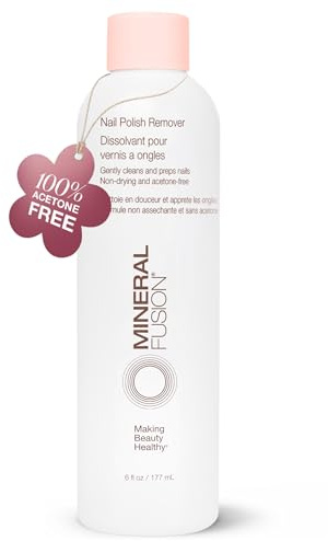 Mineral Fusion Nail Polish Remover - Acetone-Free Nail Care with Natural Solvents - Non Drying Liquid Formula - 6 fl oz