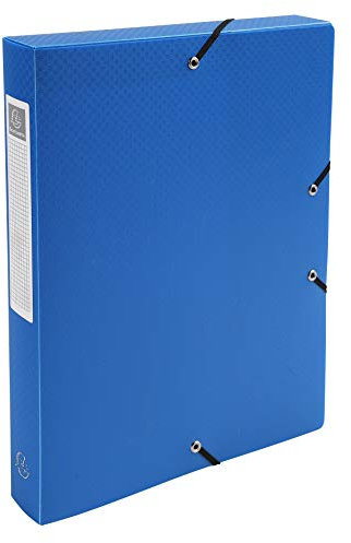 Exacompta 59782E 8er Pack Sammelbox OPAK mit Gummizug 40 mm breit aus blickdichtem Kunststoff mit Rückenschild für DIN A4 Archivbox Heftbox Dokumentenbox Zeichenbox hellblau
