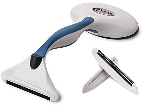 GLEENER Rasoir Anti-Bouloches & Brosse Anti-Peluches | Dépelucheur Textile 4-en-1 sans Pile avec 3 Bords pour Les Tissus, pour Vêtements & Meubles (Bleu Ardoise)