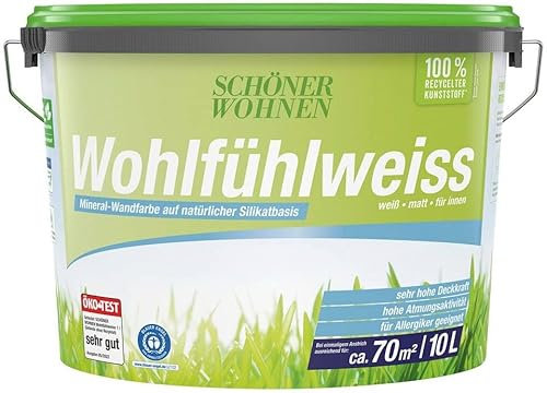 SCHÖNER WOHNEN FARBE Wandfarbe WohlfühlWeiss 10 l, weiß