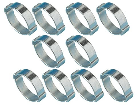 TR 17mm - 20mm 3/4 DOUBLE EAR 'O' CLIPS Fuel & Air Water Silicone Hose Pipe Clamp x10