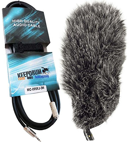 Rode DeadCat VMPR Fell-Windschutz + keepdrum Verlängerung 3m 3,5mm Klinke MC-099XJ