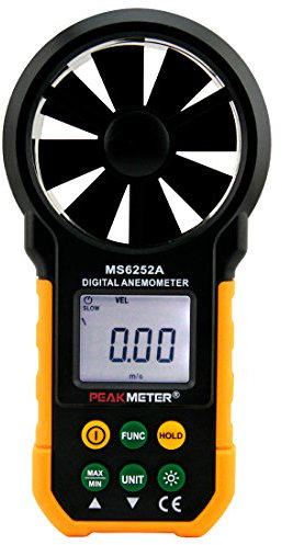 PEAKMETER MS6252A Digital Anemometer Wind Speed Meter Outdoor Backlight Air Velocity Measurement