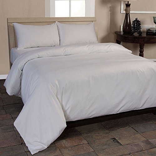 Homescapes 3-teiliges Bio-Bettwäsche-Set weiß aus 100% Bio-Baumwolle, 1 Bettbezug 230x220 cm & 2 Kissenbezüge 48x74 cm