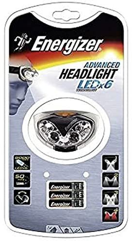 Energizer linterna de cabeza Advanced Headlight, con 6 ledes,, incluye 3 pilas AAA