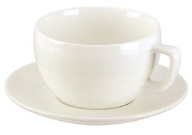 Tazza Colazione Crema, con PIATTINO