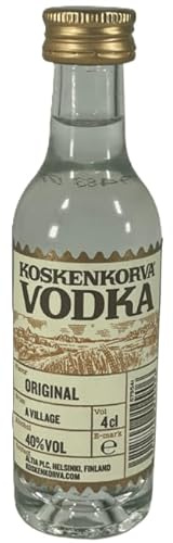 Koskenkorva Vodka 4cl Miniature, 40% ABV | Premium, Pure, Light, Smooth, Sustainable, Non-GMO, Vegan, Gluten Free | Made in Finland |