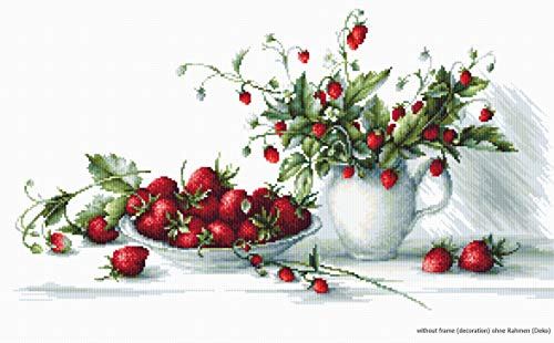 Luca-S Kreuzstichset Erdbeeren, Zählmuster, 40,5x22,5cm