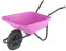 Walsall Wheelbarrows 90Ltr Shire Plastic Green Wheelbarrow Barrow in a Box, Pink - Pneumatic Wheel