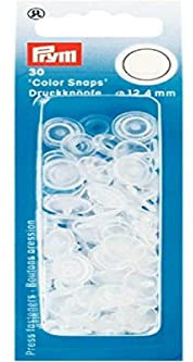 Prym 393199 NF-Druckknopf Color Snaps rund 12,4 mm transparent glänzend
