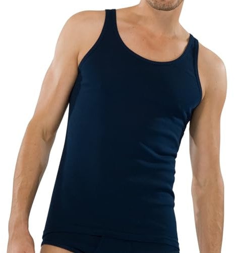 Schiesser Herren Ohne Arm- Original Feinripp Unterhemd, Navy_005120, L EU