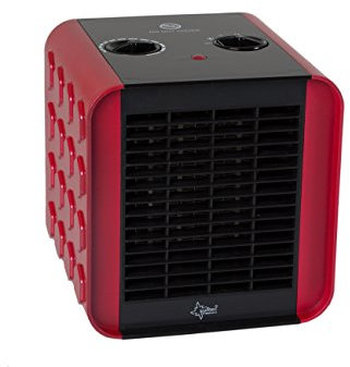 SUNTEC PTC Heizlüfter Heat Block - Leiser Elektroheizer, 1500 Watt | Elektro-Heizung 3 Heizstufen | Rot/Schwarze Elektroheizung | Elektrischer Wärmeheizer für Schlafzimmer, Wohnzimmer