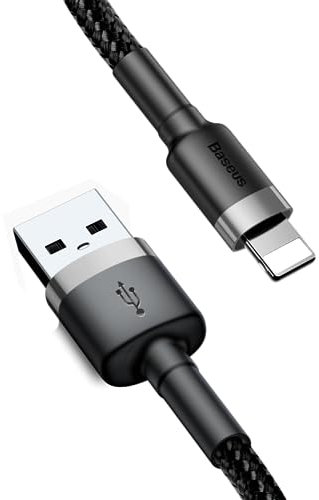 Baseus Cafule Cable - USB to Lightning Cable, 1.5 A, 2 M (Grey/Black)