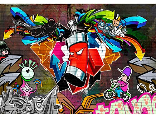 Runa Art Fototapete Graffiti Streetart 352 x 250 cm Vlies Tapeten XXL Moderne Wandtapete Wohnzimmer Schlafzimmer Bunt 9063011a