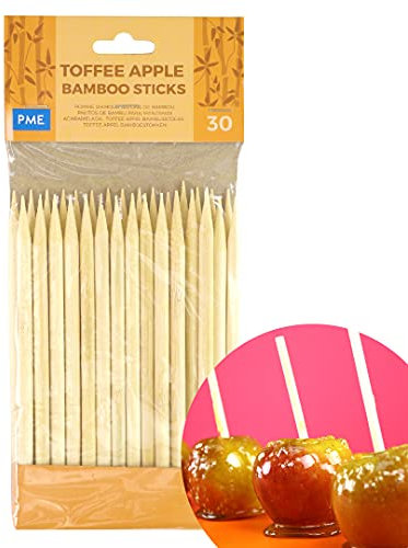 PME LS174 Bambusstäbchen für kandierte Äpfel 13 cm, 30 Stück, Holz, Brown, 0.3 x 0.3 x 13 cm, Einheiten