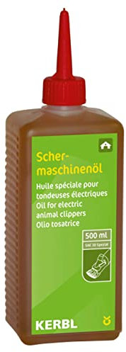 Kerbl Schermaschinenöl (500 ml Flasche, für Scherköpfe, eignet sich für alle gängigen Schermaschinen, Öl) 1850489, rot