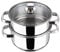 Vinod Stainless Steel 2-Tier Steamer Pot - 20 cm | Vented Glass Lid & Riveted Handles | Induction & Gas Compatible | 2.5mm Thick Base | Multipurpose Steamer Cooking Vegetable, Momos, Dumplings