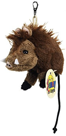 Sunny Toys 32093 - Plüsch Wildschwein mit Schlüsselanhänger, Circa 10 cm