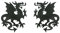 1 Paar Applikationen Wappen Drachen 12,6 x 8cm Farbe: Schwarz präsentiert von 1A-Kurzwaren vor179-3