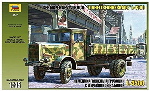 Zvezda 500783647-1:35 WWII Dt.Trans.LKW L4500S Einheitsk. - Plastikbausatz - Modellbausatz - Zusammenbauen - Bausatz - für Einsteiger - detailliert, Camouflage