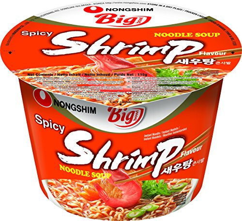 Korean Nong Shim Shrimp Flavour Noodle Big Bowl - 16 Bowls x 115g