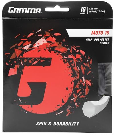 Gamma Tennissaite Moto 12,2 m Set 16 (1.29 mm) Schwarz