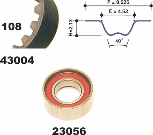 MAPCO Zahnriemensatz 23004 Zähnezahl 108 15mm Kompatibel mit FIAT PUNTO 176 Strada Pickup 178 PUNTO Cabriolet 176C PALIO Weekend 178DX Siena 178, 172 PALIO 178BX