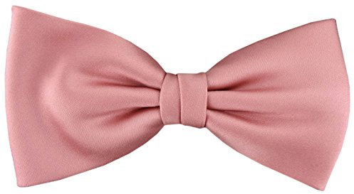 TigerTie vorgebundene Satin Fliege in rosa hellrosa Uni einfarbig + Geschenkbox
