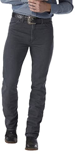 Wrangler Men's Cowboy Cut Slim Fit Jean Jeans, Charcoal Grey, 33W / 34L