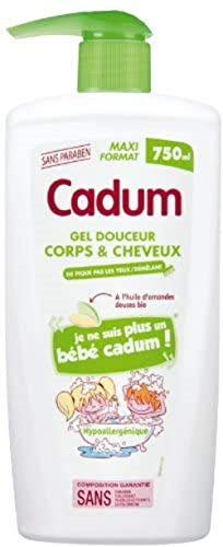 Cadum - Gel Douceur Corps et Cheveux àl'Huile d'Amandes Douces Bio Maxi Format - 750 ml