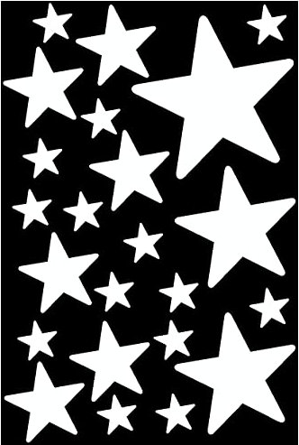 Samunshi® Wandtattoo Sterne Set 'gefüllt' runde Ecken 14x2,5cm6x5cm2x7,5cm1x10cm weiß