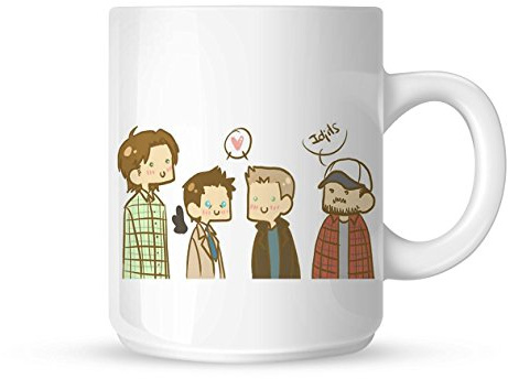 Mug Tazza bianca con cartone animato Supernatural 10oz by