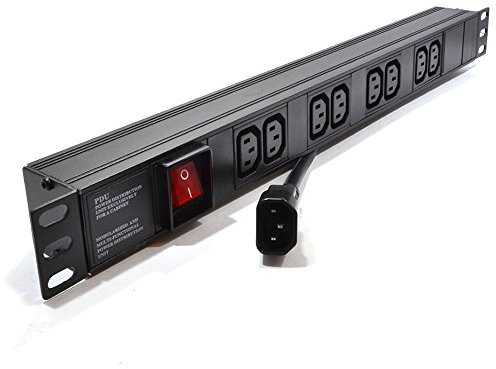 kenable Stromverteilereinheit, 8-fach, C13, IEC 48,3 cm, horizontal, PDU auf C14-Stecker, 8-fach horizontal
