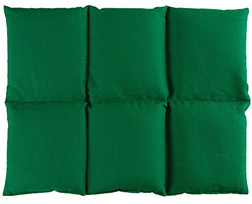 Bio-Dinkelkissen groß 40x30cm 6-Kammer - grün - Wärmekissen Dinkel Körnerkissen für Mikrowelle und Backofen - Dinkel-Kissen 30x40 - grün