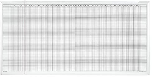 magnetoplan Aktivitäten- und Urlaubsplaner, 5-Tage-Woche | BxH 1500 x 600mm | Magnethaftender Jahresplaner für 45 Mitarbeiter bzw. Vorgänge | Magnettafel zur Terminplanung und Personalplanung