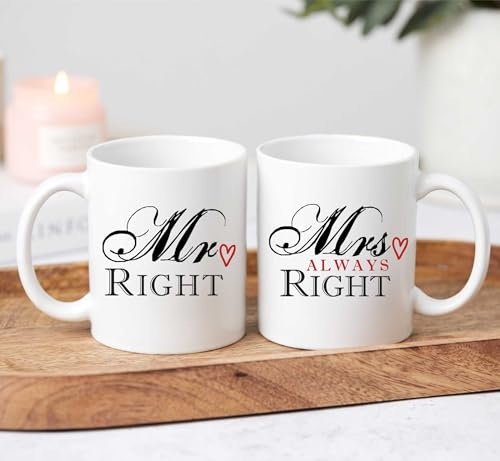 60 Second Makeover Limited Mr Right Mrs Always Right Couple Mug Novelty Set Cup Ceramic