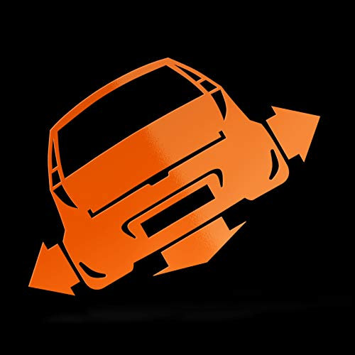 ERREINGE Sticker compatibile per FIAT PUNTO DOWN OUT DUB JDM TUNING ARANCIONE FLUO Adesivo prespaziato in PVC per Auto Lunotto Finestrino - cm 12