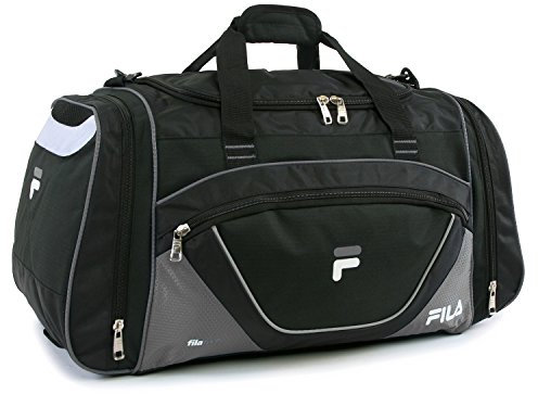 Fila Acer Large Sport Duffel Bag, schwarz/grau, Einheitsgröße, Acer Sporttasche, 63,5 cm (25 Zoll)