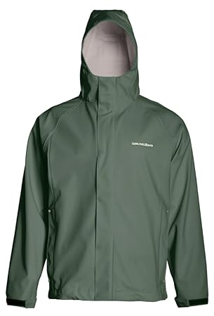 Grundens Men’s Neptune Commercial Fishing Jacket | Waterproof, Adjustable, Green, XX-Large