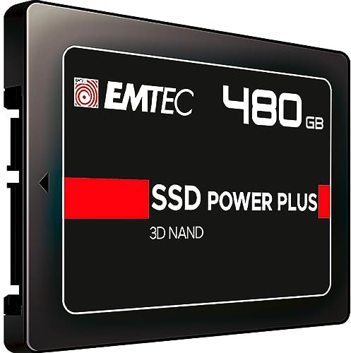 EMTEC - Disque Dur SSD Interne 2,5 - SATA - Collection X150 Power Plus - 3D NAND - 480Go - 10x Plus Rapide qu’un Disque Dur Classique - Ultra-Performant