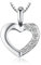 JewelryPalace 0.06ct Cubic Zirconia Amore Cuore Ciondolo Collana Pendente 925 Argento Sterling Catena 43cm