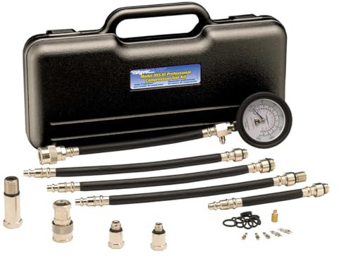 Mityvac MV5530 Motorkompressionstest-Set, manuelle Druckentlastung, 70 mm (2-3/4 Zoll) Bourdon Rohrlehre, Schnelltrennkupplung, inklusive Gewindeadaptern für Motorräder, Marine- und Kleinmotoren