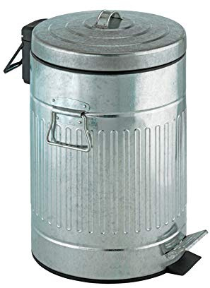 Wenko 18689100 Kosmetik-Treteimer New York Easy Close - Absenkautomatik, 12 Liter, Ø 25.5 x 42 cm, Blech-Optik