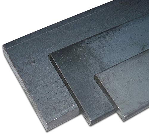 B&T Metall Barra piatta di acciaio S235JR+AR / ST 37, laminato, in lunghezze da ca.- 2000 mm +0/-3 mm, ferro grezzo piatto, acciaio, nero