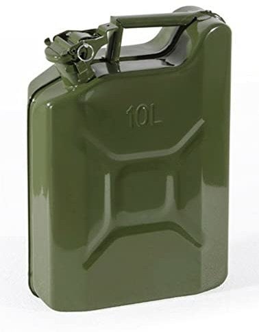 VERDELOOK Tanica in Metallo Verde per Carburante, capienza 10 Litri, Omologata Un