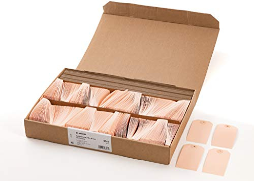 HERMA 6045 Anhängezettel klein, 1000 Stück, 48 x 95 mm, Geschenkanhänger zum Beschriften, Hängeetiketten aus Karton, blanko Papieranhänger Etiketten Anhänger mit Öse, braun