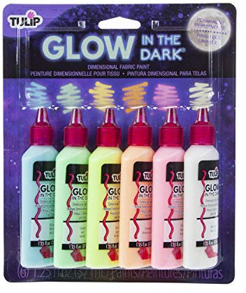 Tulip Glow Pack de 6 Flacons de Couleurs phosphorescentes pour Peinture 3D 37 ml